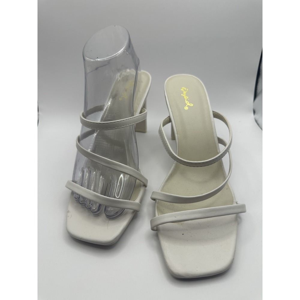 Cupid Open Toe Wedge Heels Women Size 8.5 Gray